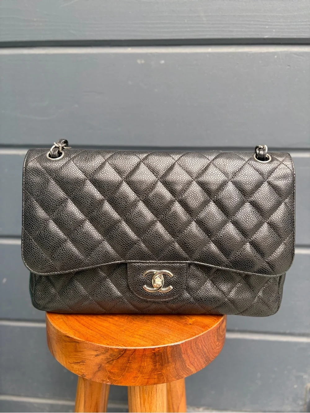 Chanel Jumbo Classic Quilted Flap Bag in Black
